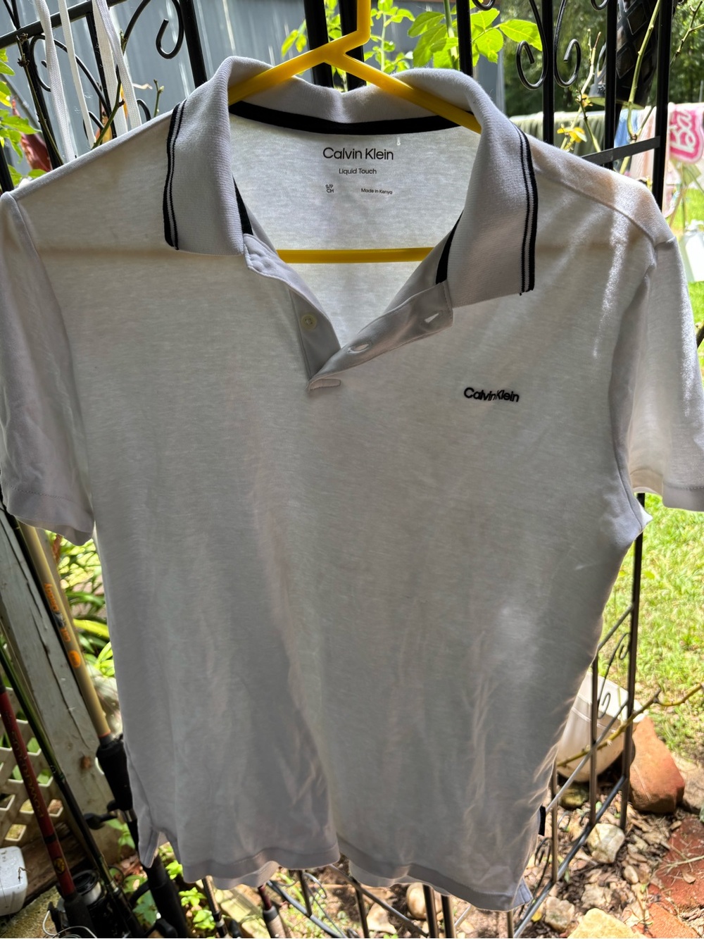 Calvin Klein White Polo with Black Trim